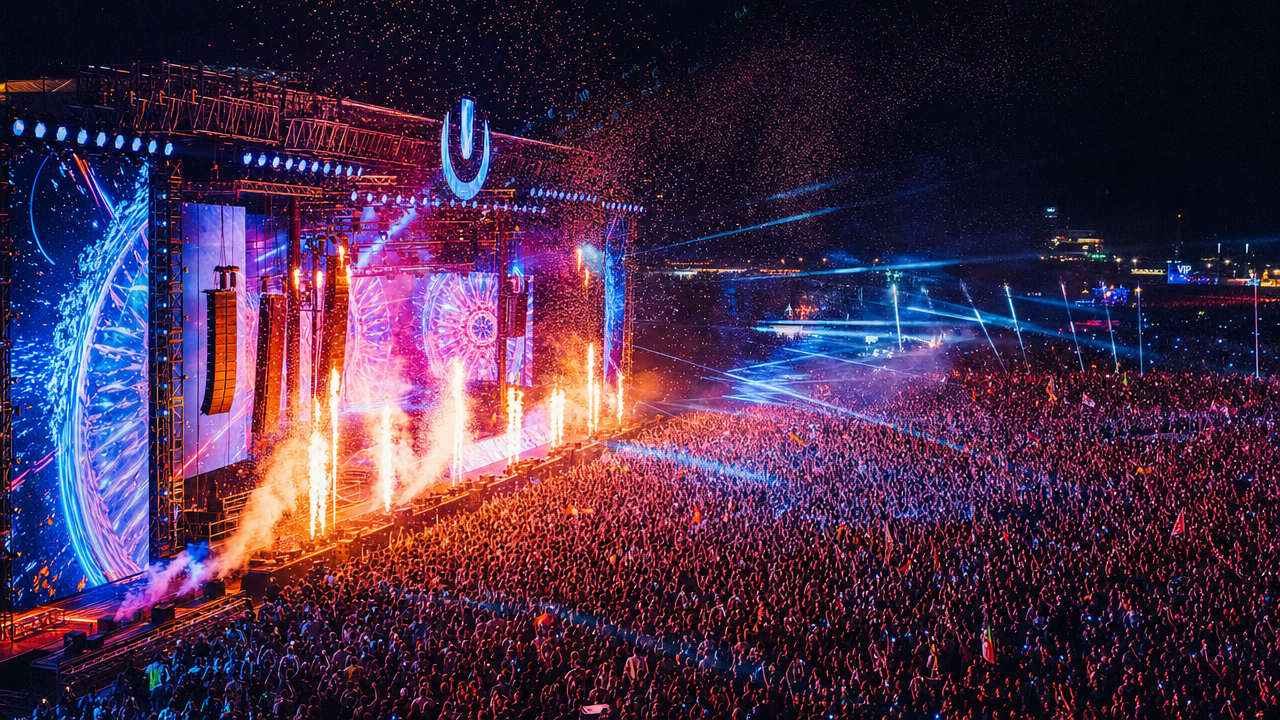 Main stage at golden hour